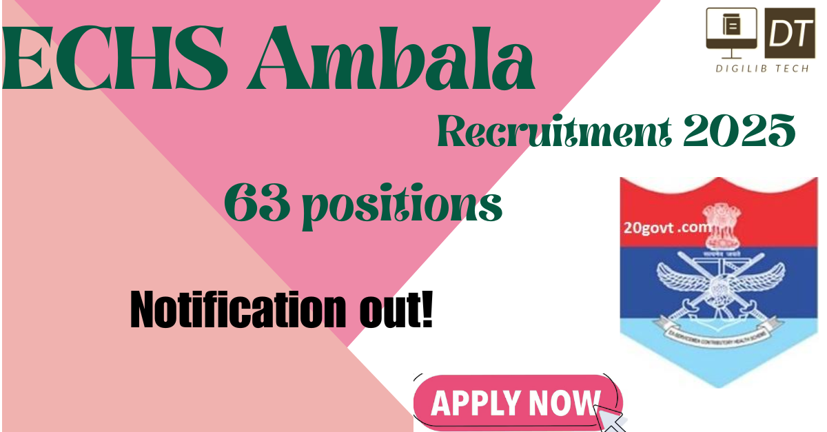 ECHS Ambala Recruitment 2025