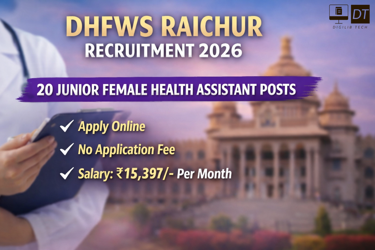 DHFWS Raichur Recruitment 2026 Apply Online Now