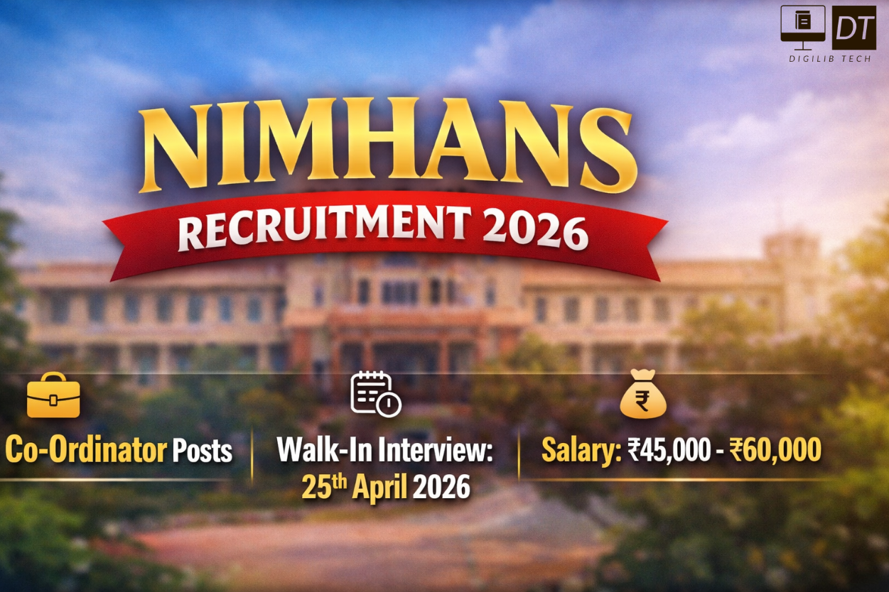 NIMHANS Recruitment 2026 – Walk-in Interview for 3 Co-Ordinator Posts