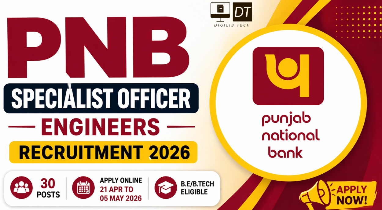 latest job updates PNB Specialist Officer (Engineers) Recruitment 2026