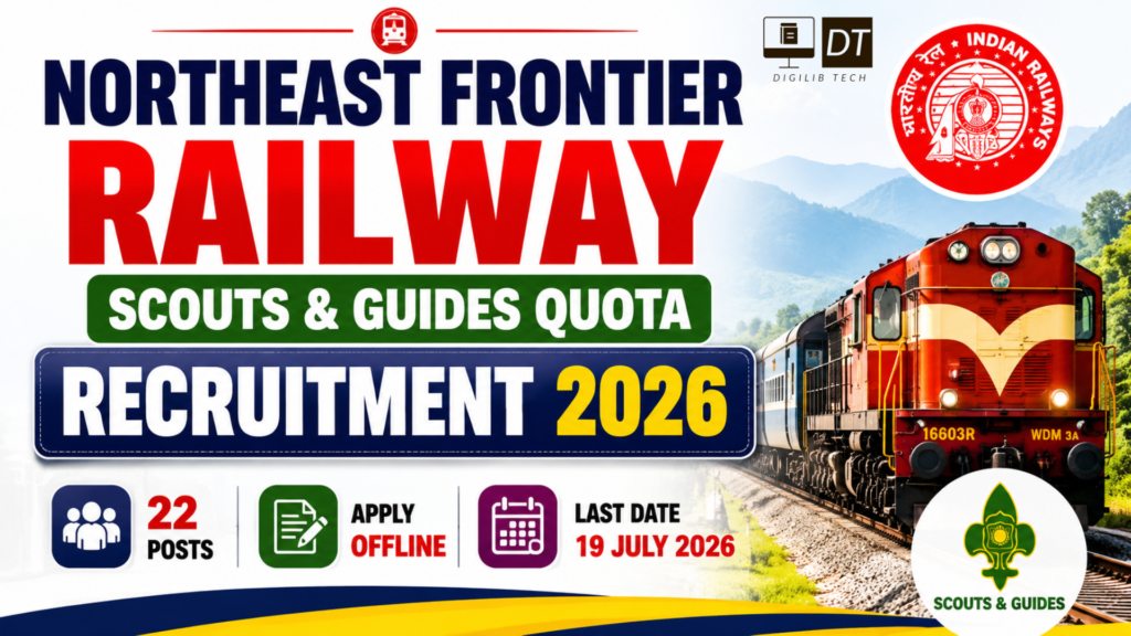 Northeast Frontier Railway Scouts & Guides Quota Recruitment 2026 – Apply Offline for 22 Posts
