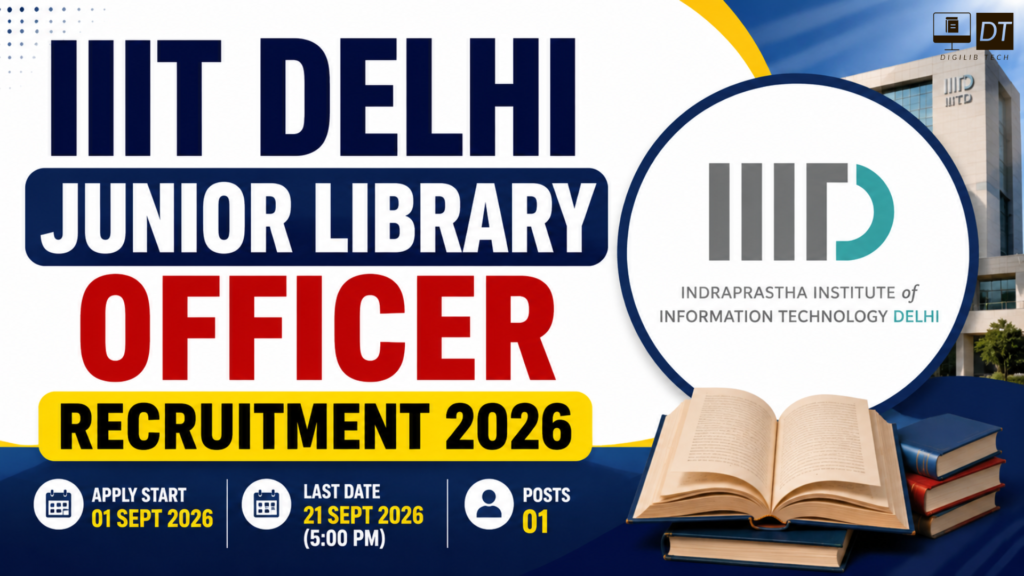 IIIT Delhi Junior Library Officer Recruitment 2026